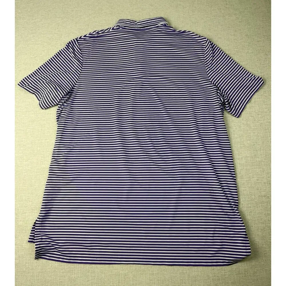 Polo Ralph Lauren Polo Shirt Mens 2XL Purple White Striped Performance Golf